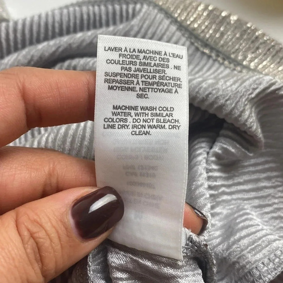 Silver coloured neck metallic club party midi shift dress size medium - Picture 11 of 11